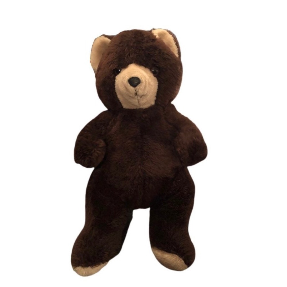 Vintage Mighty‎ Star Teddy Bear Brown Cream Plush Stuffed Animal Korea 15 Inch